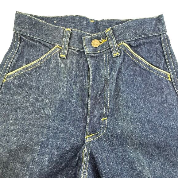 Vintage 1970s Lee Deadstock Womens Jeans Dark Wash Straight Leg High Waist 25x35 - Picture 7 of 10